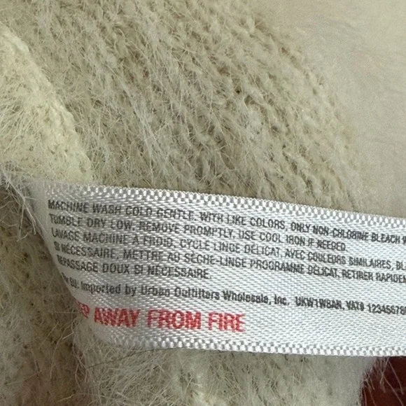 Anthropologie Sweater Merzouga Geometric Open Front Cardigan Ivory Kimono Boho - Picture 9 of 9